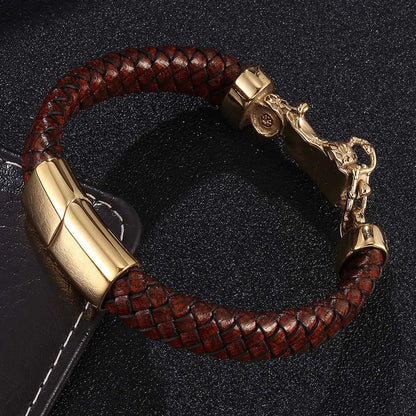 Leather Motorcycle Bracelet