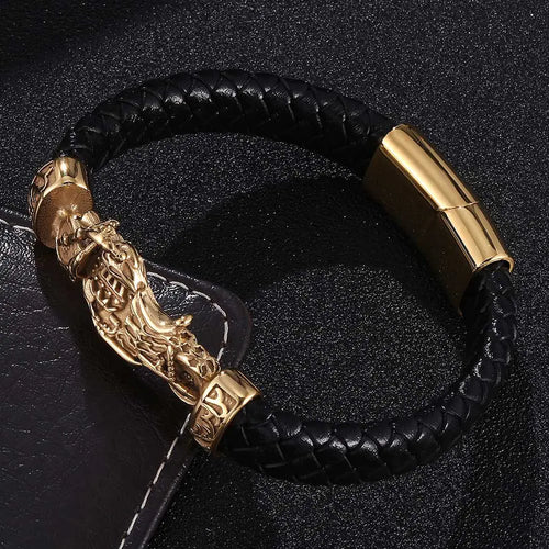 Leather Motorcycle Bracelet